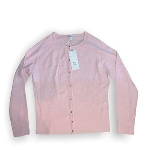 Apt. 9 pink cashmere button up cardigan sweater nwt